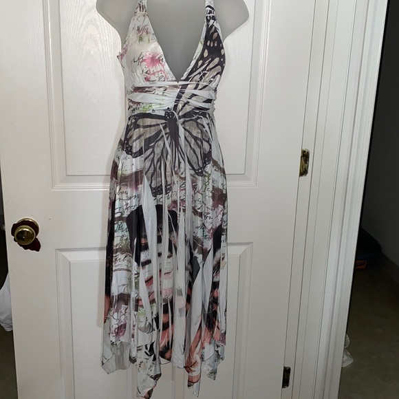 New York & Company Dresses & Skirts - Watercolor Butterfly Print Halter Style Maxi Dress